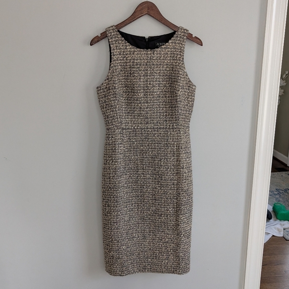 Women's J.Crew Collection 4 Tinsel Tweed Shift Dress Cocktail Formal Business - Picture 2 of 9